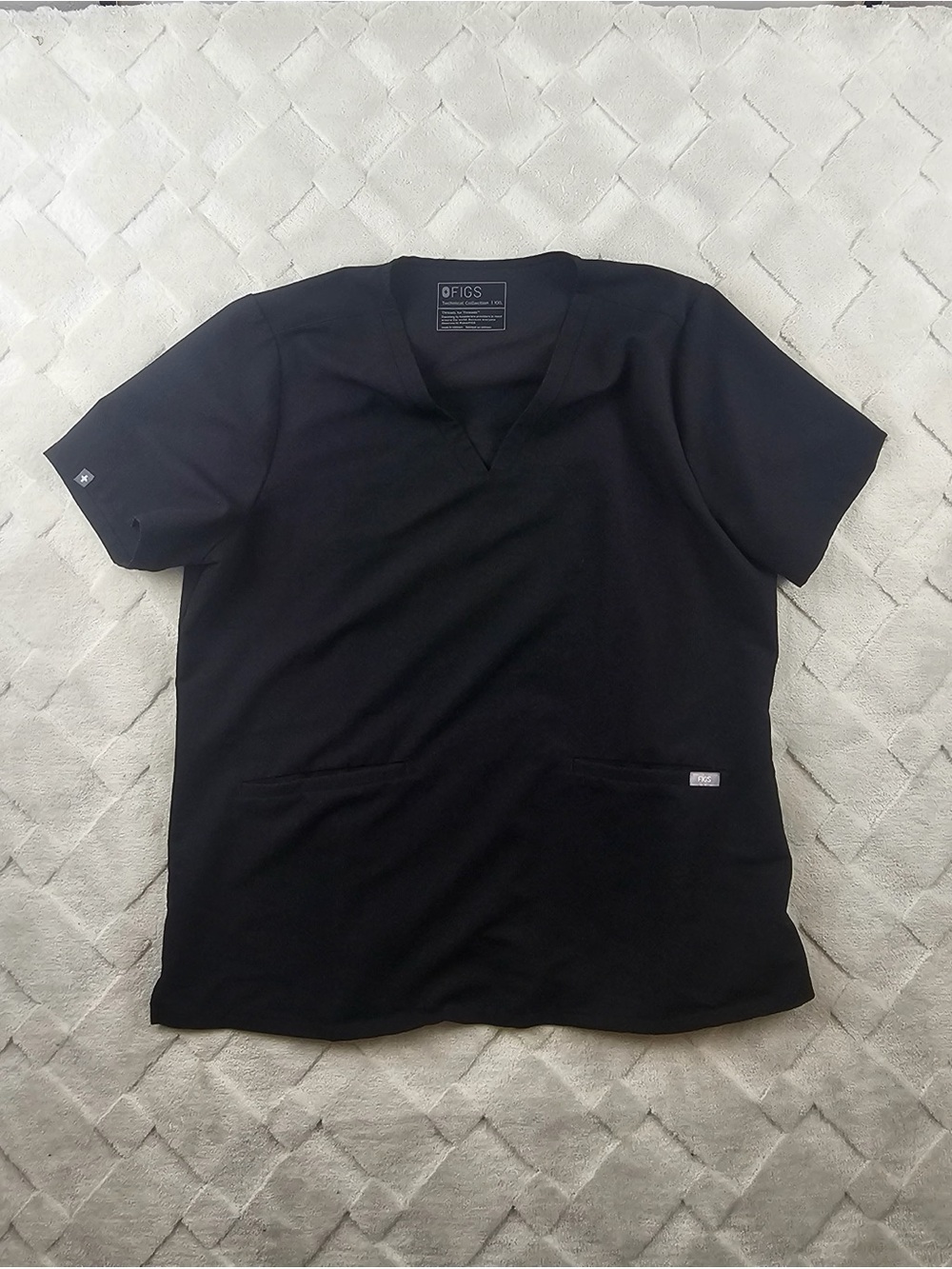 Figs Casma Scrub Top Womens 2XL Black Medical Nurse Wear